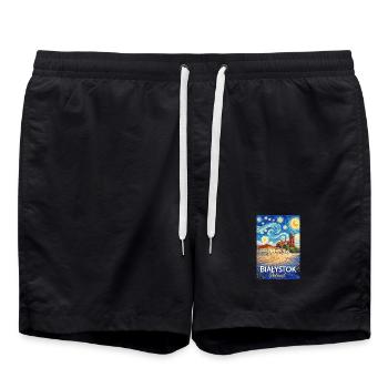 Białystok, Polen - Badeshorts - Schwarz - Vorne - AI Model Male 185 light (185cm)