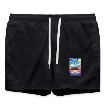 Niigata, Japon - Short de bain - noir - Devant - AI Model Male 185 light (185cm)
