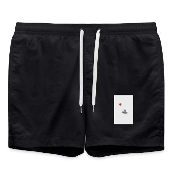 Zen Silence – Art minimaliste japonais - Short de bain - noir - Devant - AI Model Male 185 light (185cm)