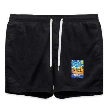 Rabat Maroc Nuit étoilée - Short de bain - noir - Devant - AI Model Male 185 light (185cm)