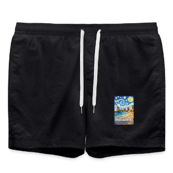 Nuit étoilée de Mogadiscio en Somalie - Short de bain - noir - Devant - AI Model Male 185 light (185cm)