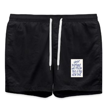 Last Picture Was Stolen Statement Design - Badeshorts - Schwarz - Vorne - AI Model Male 185 light (185cm)