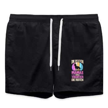 Reiten Mama Mutter Pferdeliebhaber Reiterhof Pferd - Badeshorts - Schwarz - Vorne - AI Model Male 185 light (185cm)