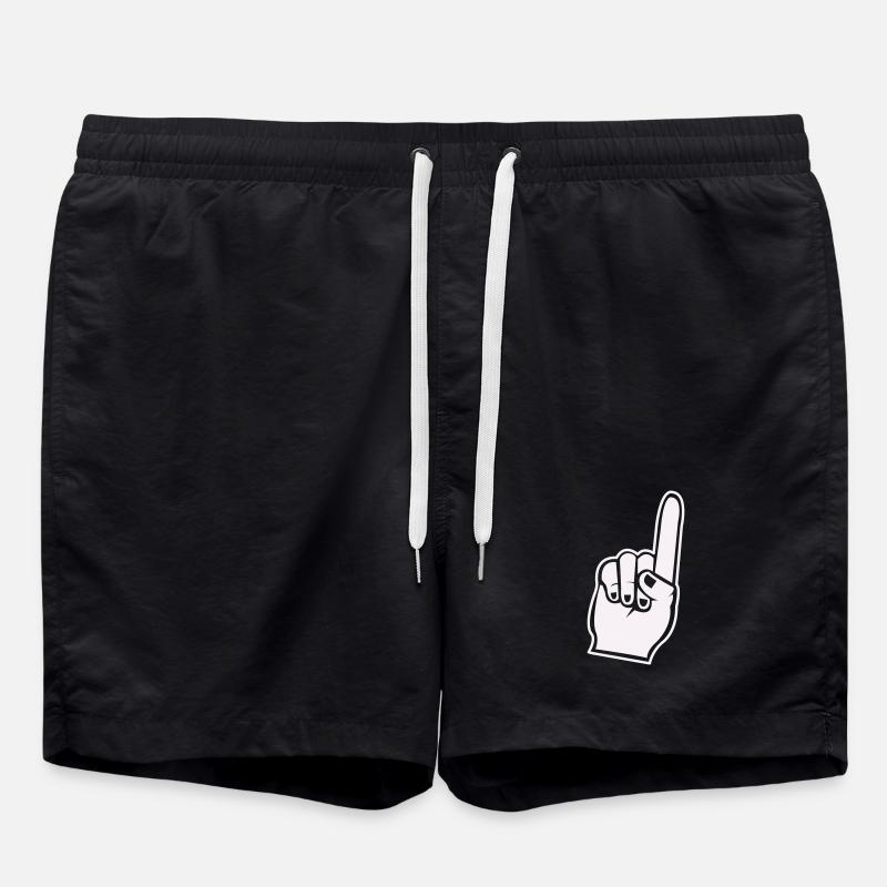 Fan Hand Index Finger Icon - Swim Trunks - black