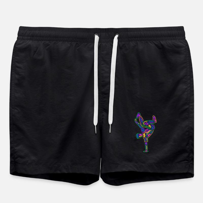 Breakdancing Breakdancer Bunt Jungen Breakdance - Badeshorts - Schwarz