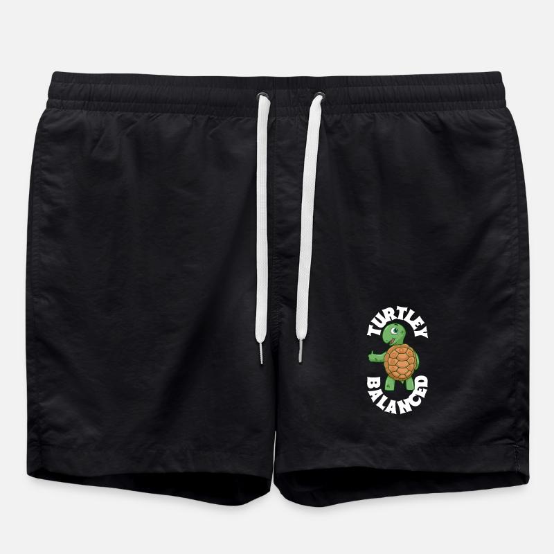 Turtle Balance - Chakra - Swim Trunks - black