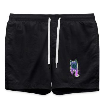 Éclaboussure néon Bouledogue - Short de bain - noir - Devant - AI Model Male 185 light (185cm)