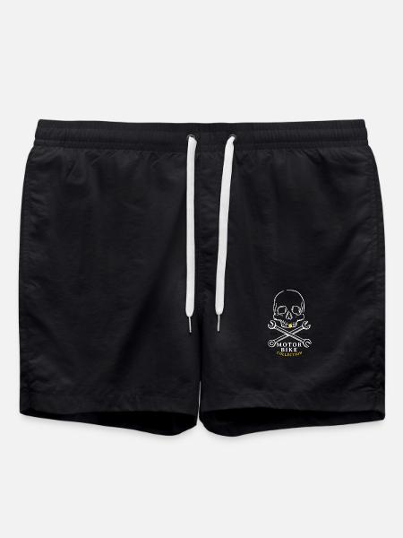 Skull & Bolts Motorcycle Collection - Swim Trunks - black