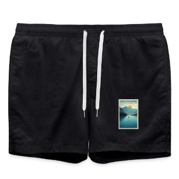 Lac de Constance | Affiche de voyage vintage - Short de bain - noir - Devant - AI Model Male 185 light (185cm)