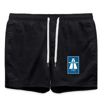 Autobahn München A8 Retro Poster - Badeshorts - Schwarz - Vorne - AI Model Male 185 light (185cm)