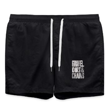 Gravel Bike Gift Shirt - Swim Trunks - black - Front - AI Model Male 185 light (185cm)
