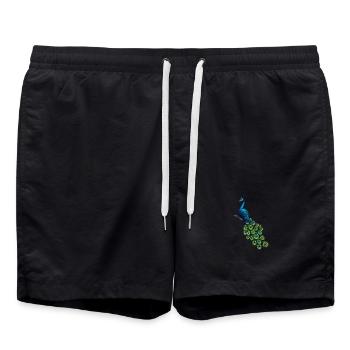 Pfau Krafttier & Art Deco T-Shirt für Alle - Badeshorts - Schwarz - Vorne - AI Model Male 185 light (185cm)