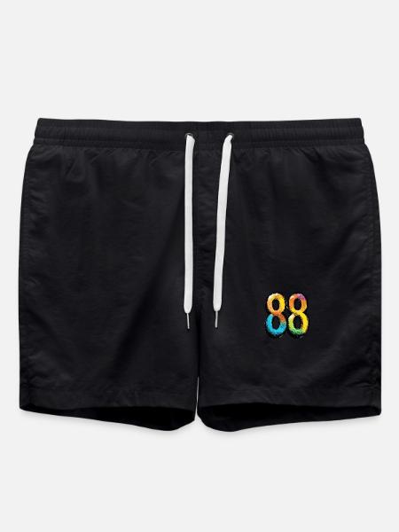 88 Number Comic - Swim Trunks - black