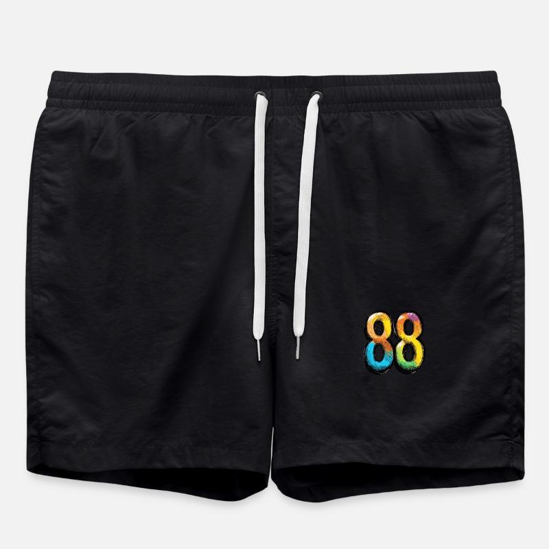 88 Zahl Comic - Badeshorts - Schwarz