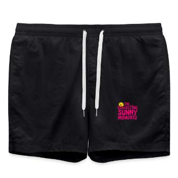Sunny Summer Moments Vibes Sommer Sonne - Badeshorts - Schwarz - Vorne - AI Model Male 185 light (185cm)