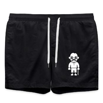 Grandpa Man - Swim Trunks - black - Front - AI Model Male 185 light (185cm)