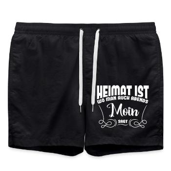 Home is where you also say moin in the evening - Swim Trunks - black - Front - AI Model Male 185 light (185cm)