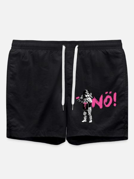 Girlpower Protest-Shirt NÖ! - Swim Trunks - black