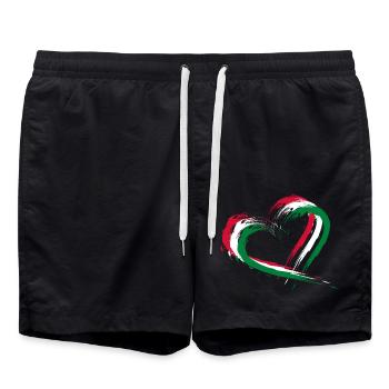 Coeur Brosse drapeau des Maldives Bannières vacances - Short de bain - noir - Devant - AI Model Male 185 light (185cm)