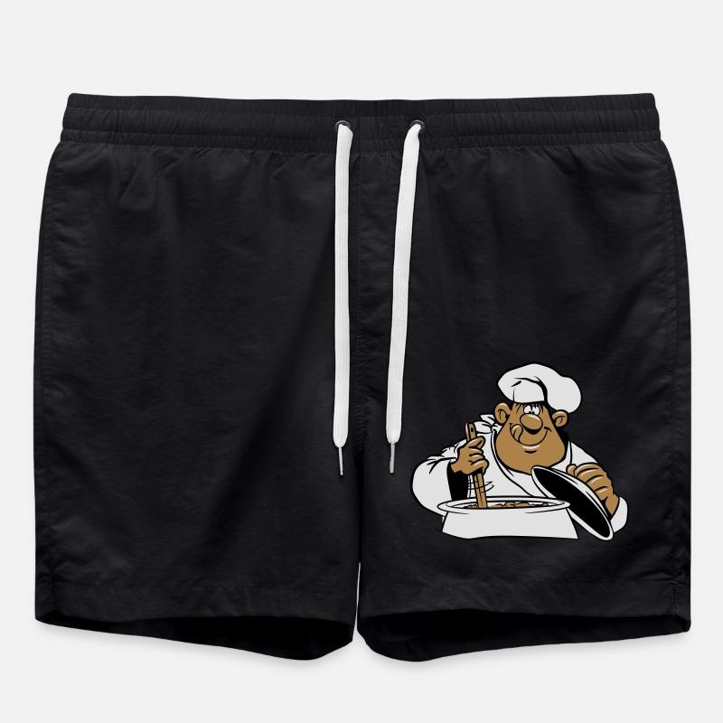 kochen koch comic witzig - Badeshorts - Schwarz
