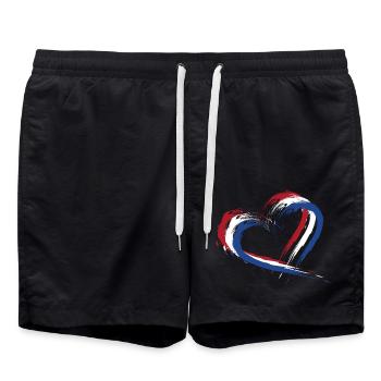 Drapeau, de, pays-bas, drapeau, couleurs, coeur - Short de bain - noir - Devant - AI Model Male 185 light (185cm)