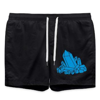 Blue crystal clipart - Swim Trunks - black - Front - AI Model Male 185 light (185cm)