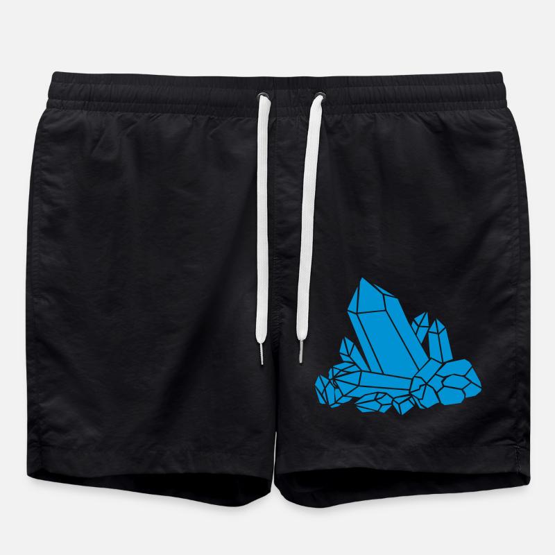 Blauer Kristall Clipart - Badeshorts - Schwarz
