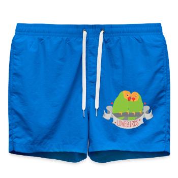 Peachfaced Lovebirds Banner - Badeshorts - Cobalt blue - Vorne