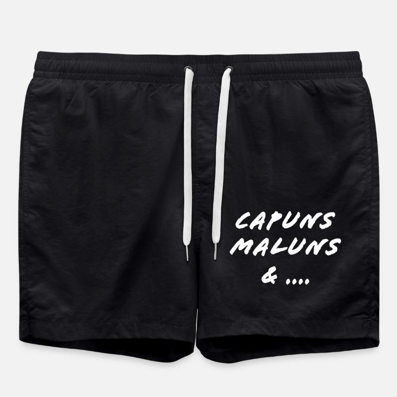 capuns maluns weiss - Badeshorts - Schwarz