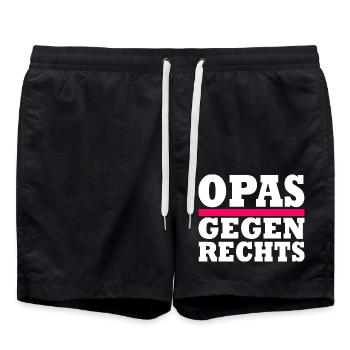 Opas gegen rechts - Badeshorts - Schwarz - Vorne - AI Model Male 185 light (185cm)