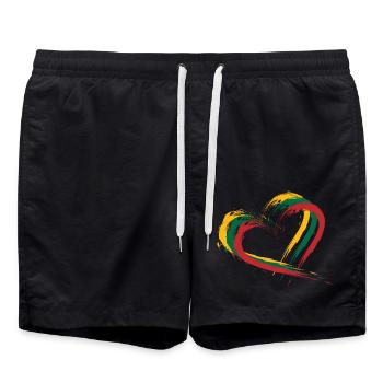 Heart brush flag of Lithuania - Swim Trunks - black - Front - AI Model Male 185 light (185cm)