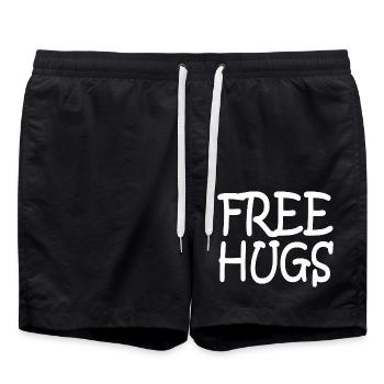 Free hugs - Swim Trunks - black - Front - AI Model Male 185 light (185cm)