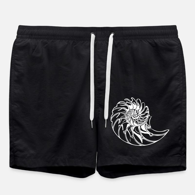 Elegante Muschel - Badeshorts - Schwarz
