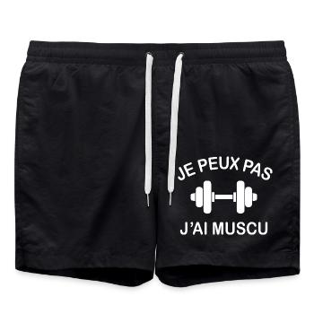 Je Peux Pas J'ai Muscu - Short de bain - noir - Devant - AI Model Male 185 light (185cm)