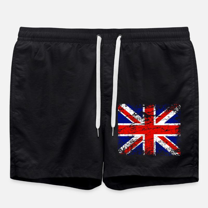 British flag in vintage style - Swim Trunks - black