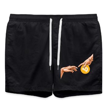 Bitcoin The Creation Painting Crypto Bitcoin BTC - Swim Trunks - black - Front - AI Model Male 185 light (185cm)