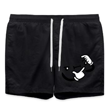 Hand Gesture Thinking - Swim Trunks - black - Front - AI Model Male 185 light (185cm)
