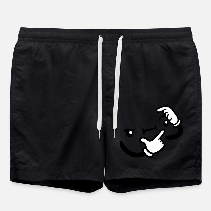 Hand Gesture Thinking - Swim Trunks - black