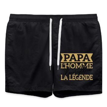 Fêtes des pères Papa l'homme Le Mythe la légende - Short de bain - noir - Devant - AI Model Male 185 light (185cm)