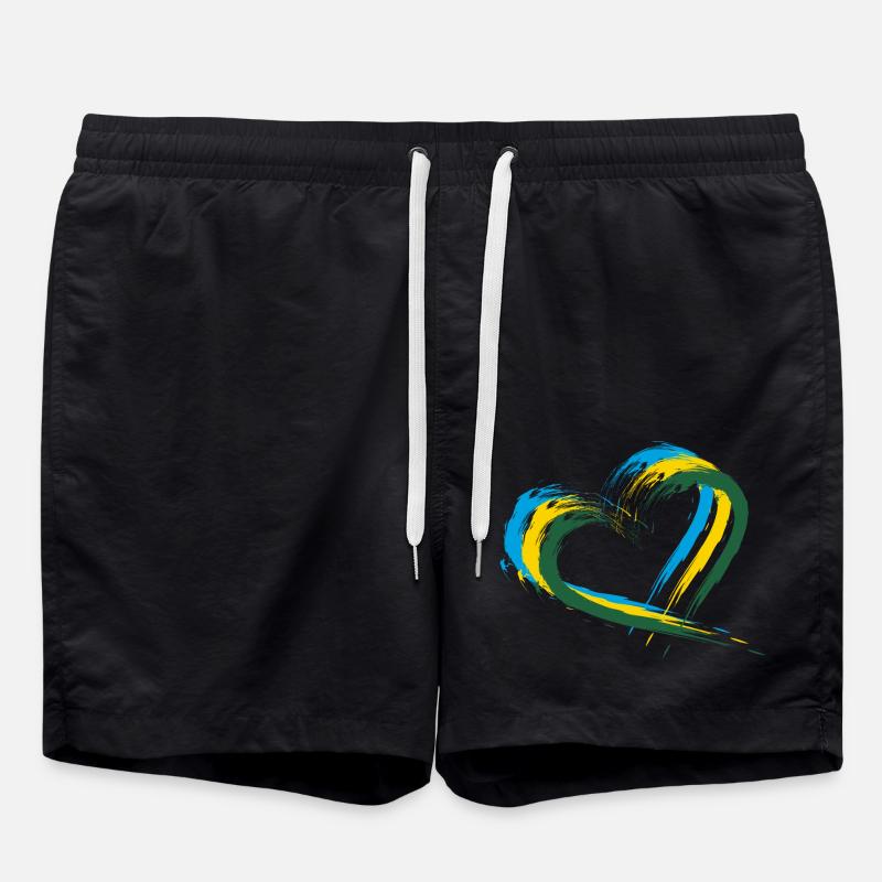 Ruanda Herz - Badeshorts - Schwarz