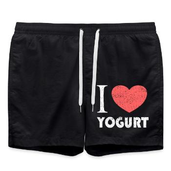 I love yogurt - Badeshorts - Schwarz - Vorne - AI Model Male 185 light (185cm)