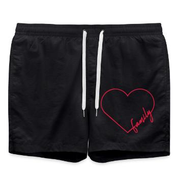 Lettrage Famille Herz - Short de bain - noir - Devant - AI Model Male 185 light (185cm)