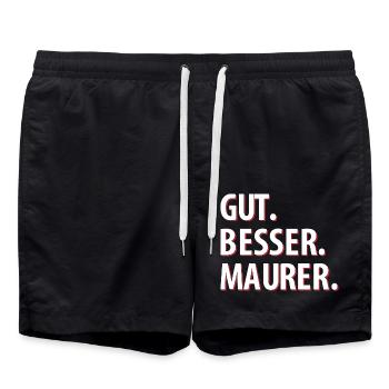 Gut Besser Maurer - Badeshorts - Schwarz - Vorne - AI Model Male 185 light (185cm)