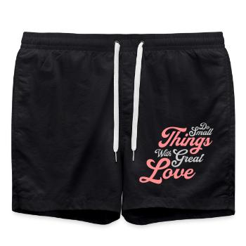 Zitat do small things - Badeshorts - Schwarz - Vorne - AI Model Male 185 light (185cm)
