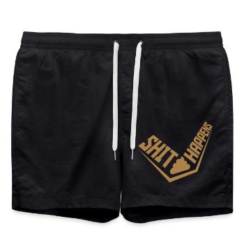 Joke Shit happens devise - Short de bain - noir - Devant - AI Model Male 185 light (185cm)