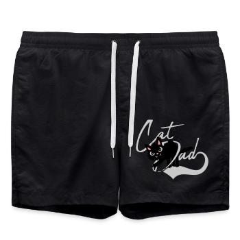 Cat Dad cool Design - Badeshorts - Schwarz - Vorne - AI Model Male 185 light (185cm)