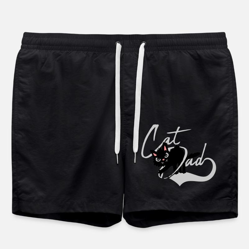 Chat Papa cool Design - Short de bain - noir