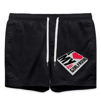 J’aime ma petite amie - Short de bain - noir - Devant - AI Model Male 185 light (185cm)