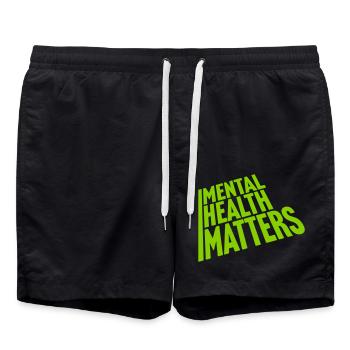 la santé mentale compte citation - Short de bain - noir - Devant - AI Model Male 185 light (185cm)