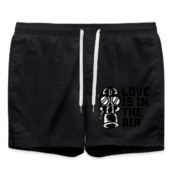 love in the air - Swim Trunks - black - Front - AI Model Male 185 light (185cm)